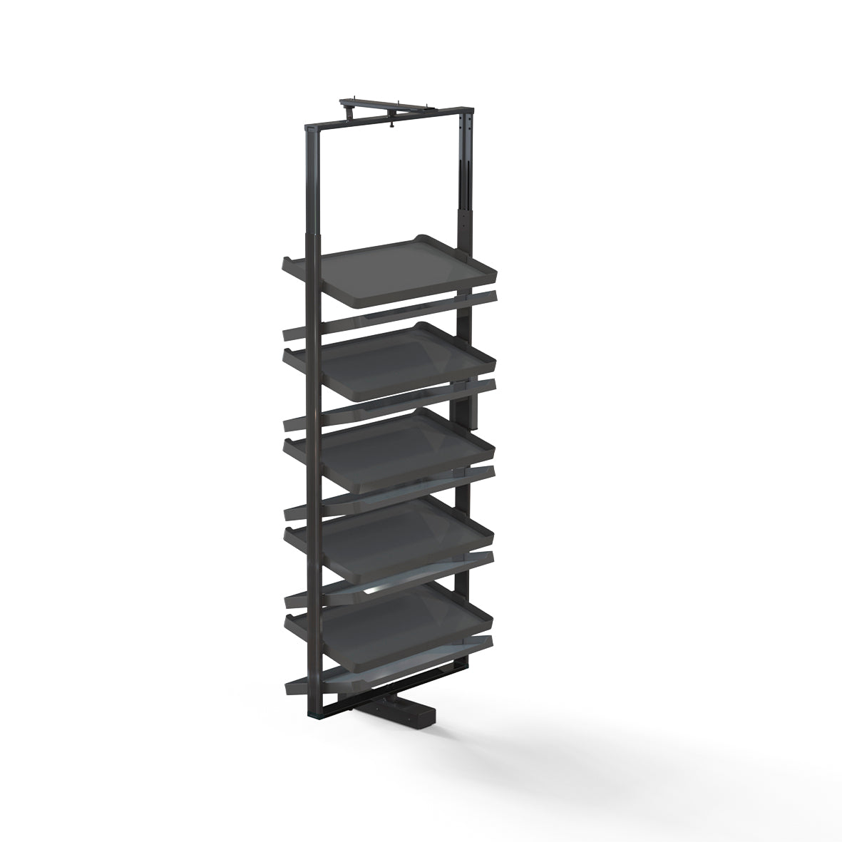 Emuca Porta scarpe girevole per interni armadio Quartz, H1640mm, Modulo 800 mm, Acciaio, Alluminio, Legno, Titanio