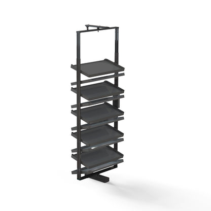 Emuca Porta scarpe girevole per interni armadio Quartz, H1640mm, Modulo 800 mm, Acciaio, Alluminio, Legno, Titanio