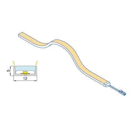 Emuca Kit striscia LED Neonlynx H 12x5 per cucina, Lunghezza 5.000mm, Luce Bianco naturale 4.000K, Sensore switch di prossimità RF Smart, Convertitore Smart 60W (24V DC), Tecnoplastica