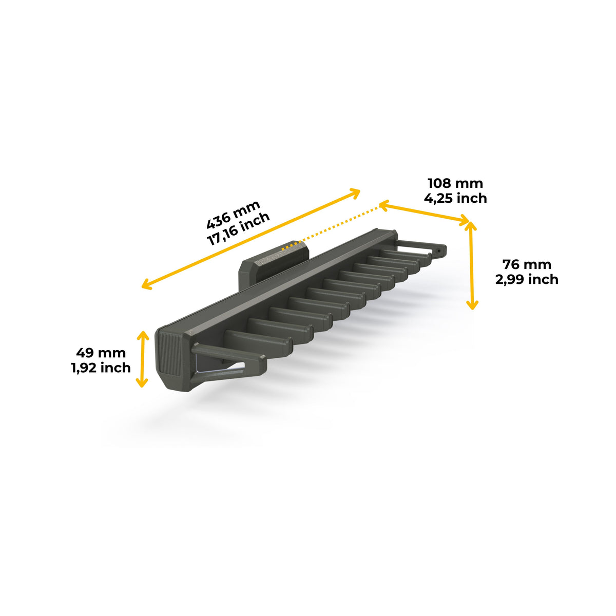 Emuca Porta cravatte laterale estraibile per armadio Quartz, Tecnoplastica e Alluminio, Titanio
