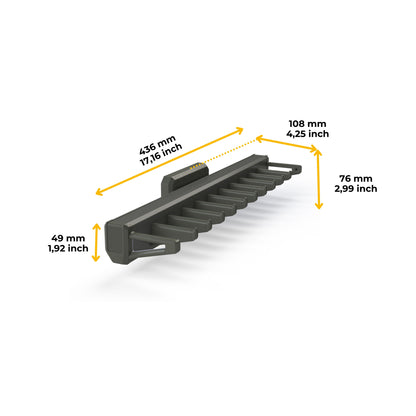 Emuca Porta cravatte laterale estraibile per armadio Quartz, Tecnoplastica e Alluminio, Titanio
