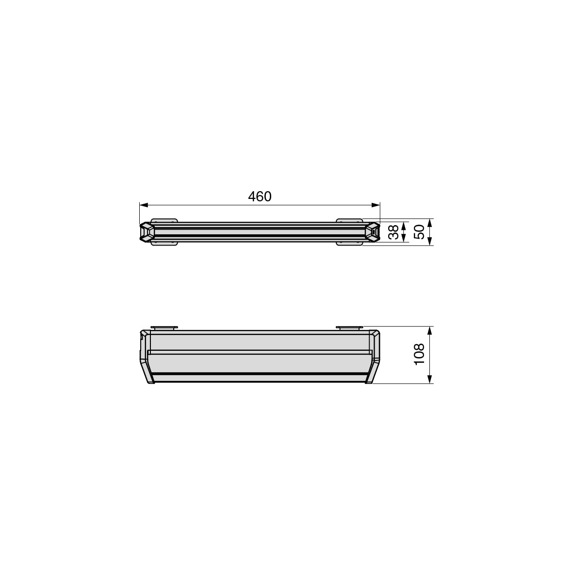 Emuca Appendiabiti con barra estraibile per armadio Quartz, Tecnoplastica e Alluminio, Titanio