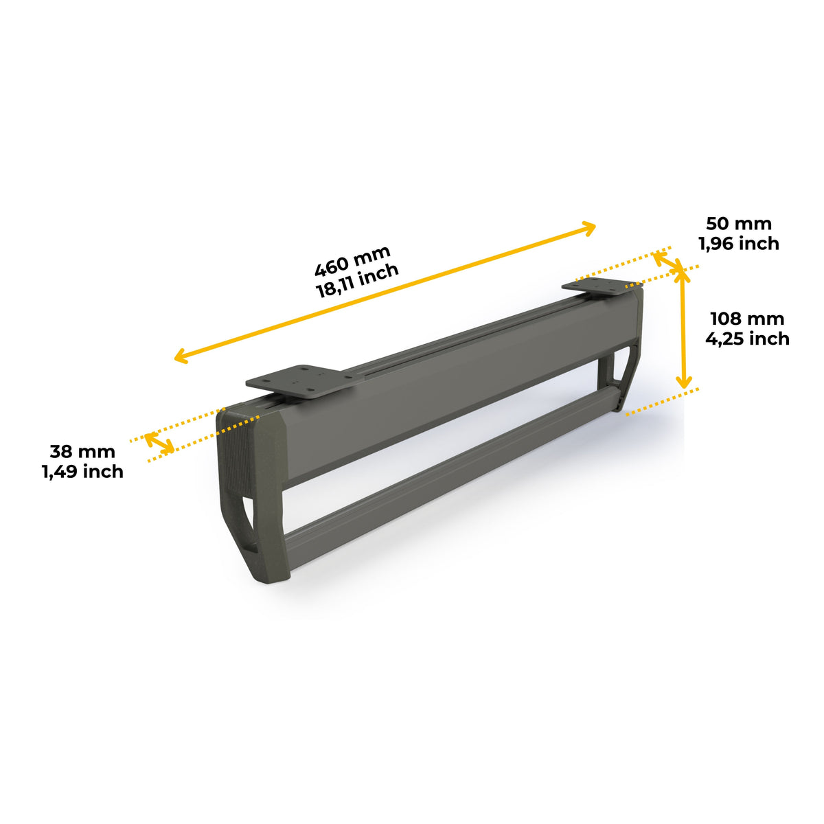 Emuca Appendiabiti con barra estraibile per armadio Quartz, Tecnoplastica e Alluminio, Titanio