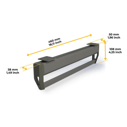 Emuca Appendiabiti con barra estraibile per armadio Quartz, Tecnoplastica e Alluminio, Titanio