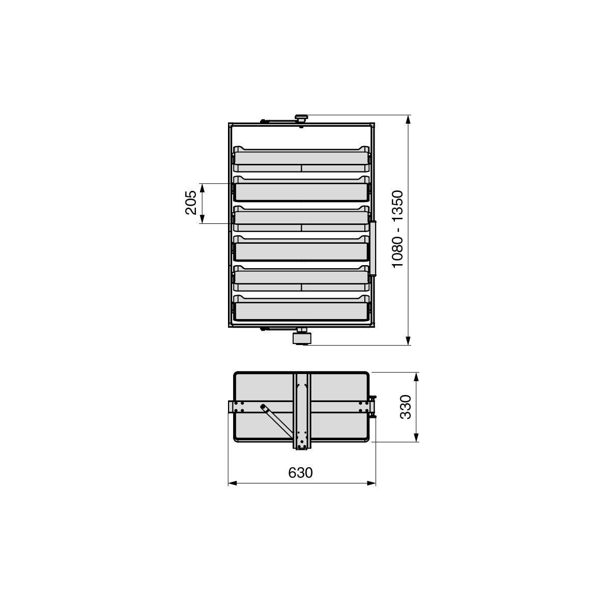 Emuca Porta scarpe girevole per interni armadio Quartz, H1080mm, Modulo 800 mm, Acciaio, Alluminio, Legno, Titanio