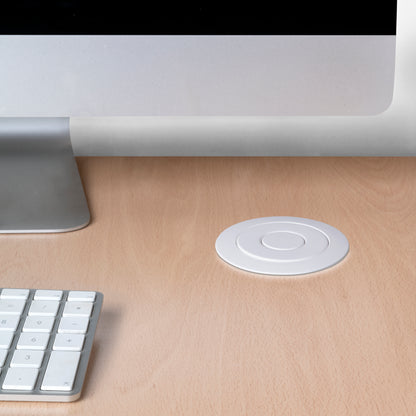 Emuca Multipresa estraibile Vertikal, 3 prese Schuko, 1 USB Tipo A, 2 USB Tipo C, Tecnoplastica e Alluminio, Verniciato bianco