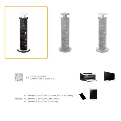 Multiconnettore estraibile Vertikal (Ø60mm)