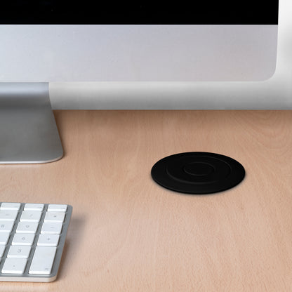 Emuca Multipresa estraibile Vertikal, 3 prese Schuko, 1 USB Tipo A, 2 USB Tipo C, Tecnoplastica e Alluminio, Verniciato nero