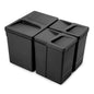 Emuca Kit di contenitori per la raccolta differenziata per cassetti da cucina Recycle Altezza Recycle 266 mm, 1x15 lt, 2x7 lt, Tecnoplastica, Nera