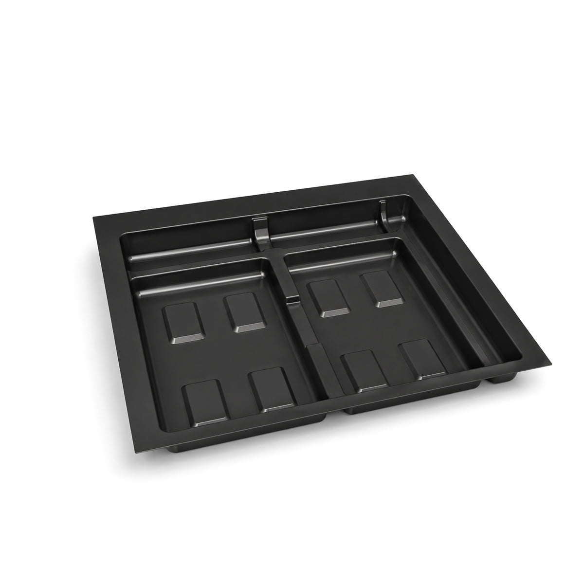Emuca Base per cassetto da cucina Recycle, 2 scomparti, modulo 600 mm, Tecnoplastica, Nera