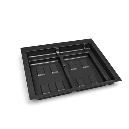 Emuca Base per cassetto da cucina Recycle, 2 scomparti, modulo 600 mm, Tecnoplastica, Nera