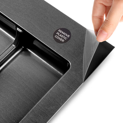 Emuca Base per contenitori per cassetti da cucina Recycle, 3 scomparti, modulo 900 mm, Tecnoplastica, Nera