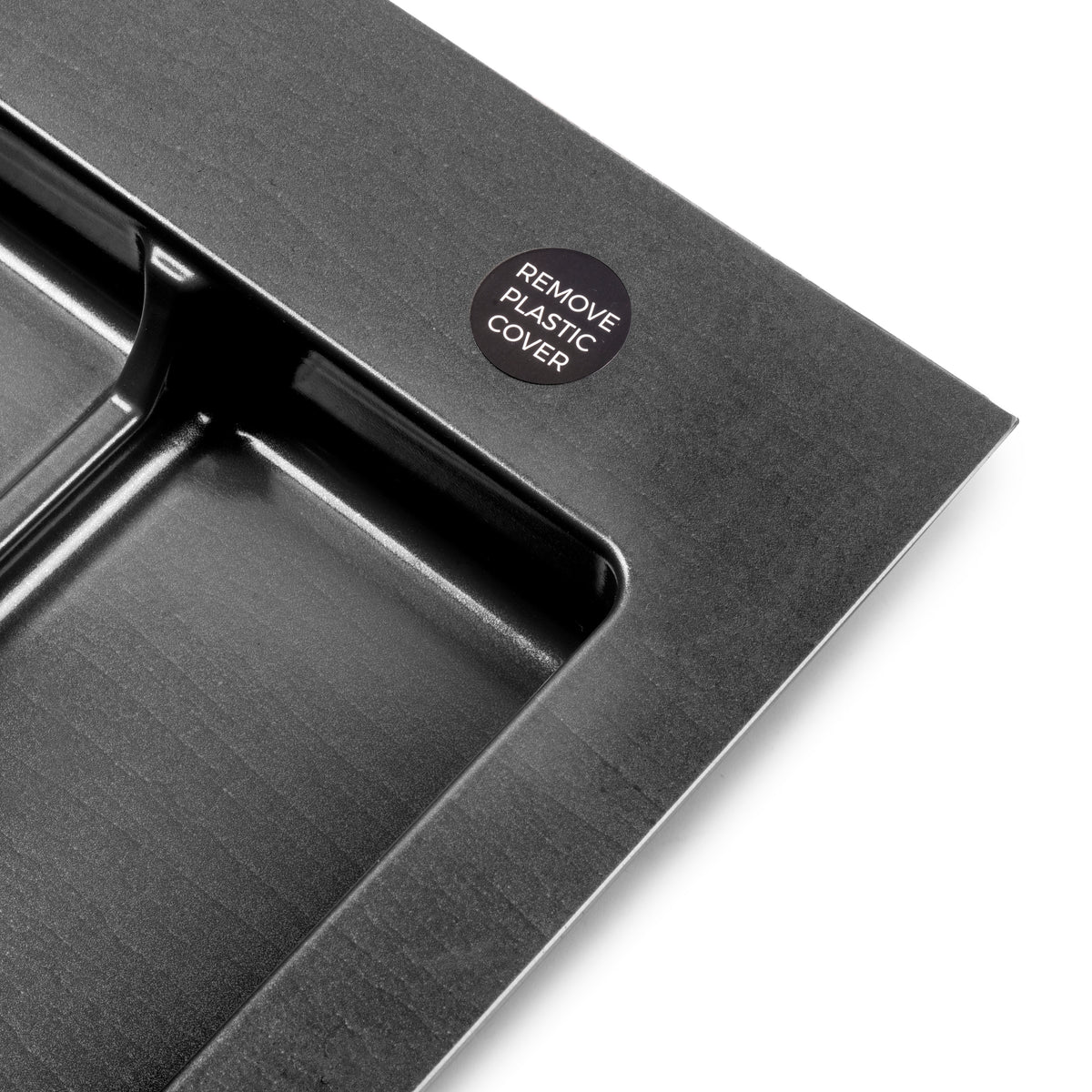 Emuca Base per contenitori per cassetti da cucina Recycle, 3 scomparti, modulo 800 mm, Tecnoplastica, Nera