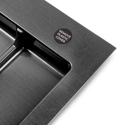 Emuca Base per contenitori per cassetti da cucina Recycle, 2 scomparti, modulo 700 mm, Tecnoplastica, Nera