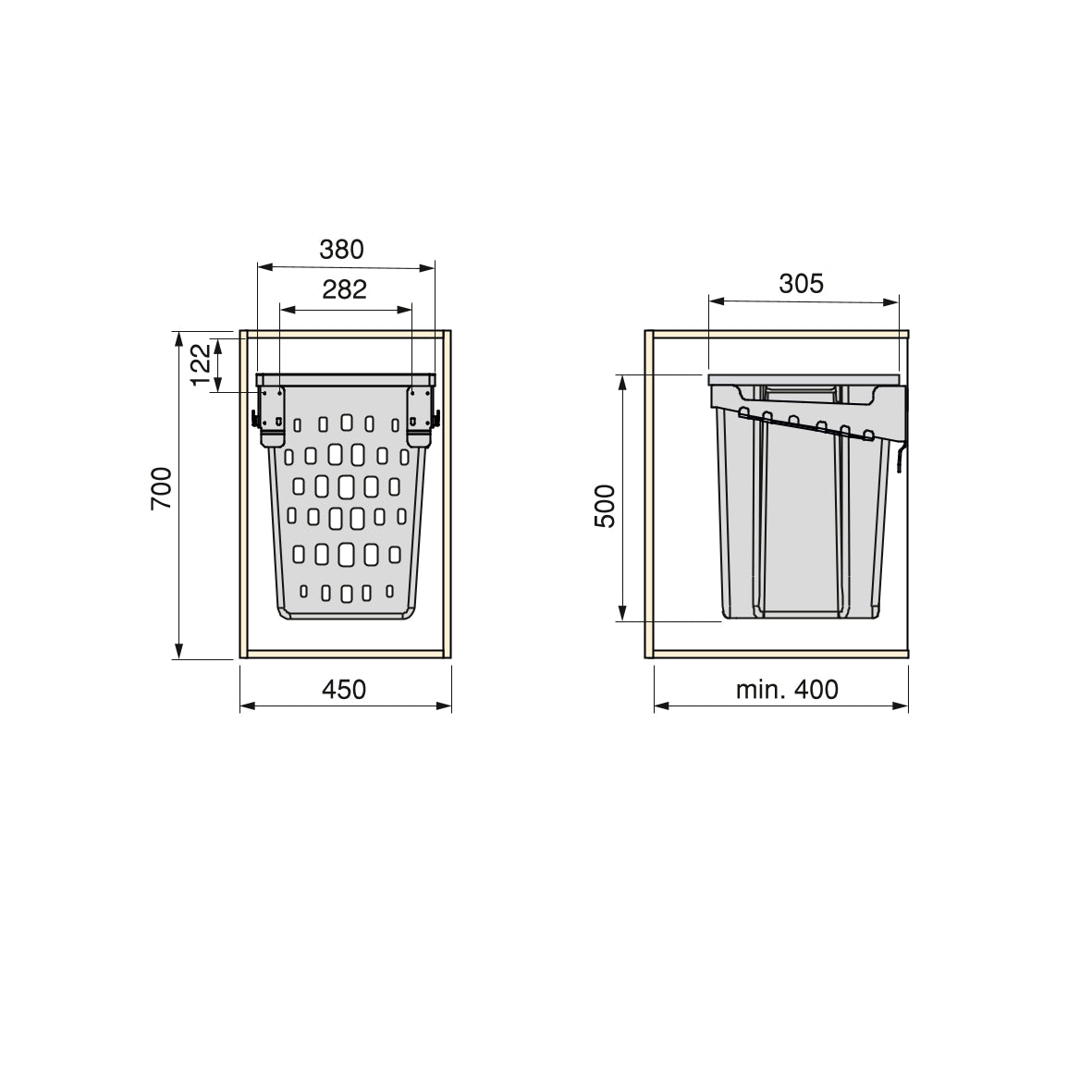 Cesto  portabiancheria Laundry per modulo