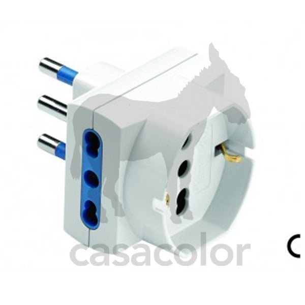 adattatore triplo schuko spina 16A prese bipasso 10A - 16A