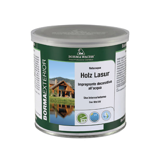 naturaqua holz lasur impregnante non filmogeno ad acqua a base di resine ed oli 2,5 lt borma wachs