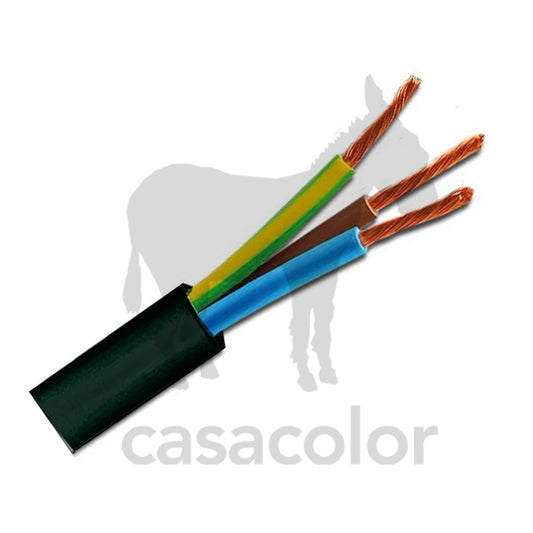 cavo elettrico similgomma nero 3 x 1,50 mm h05vv-f