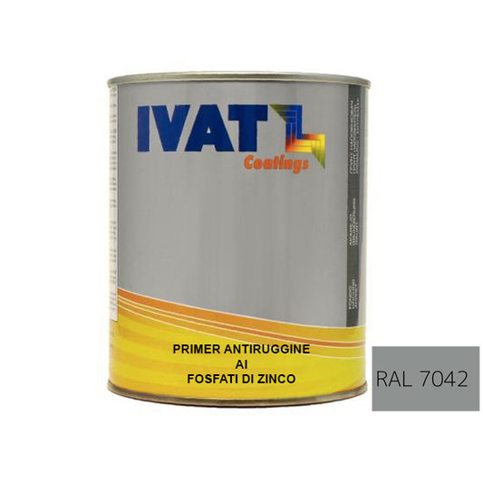 primer antiruggine ai fosfati di zinco grigio ral 7042 750 ml ivat coatings