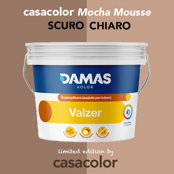 mocha mousse pittura lavabile traspirante valzer paint damaskolor