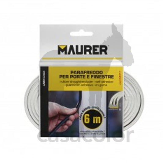 parafreddo per porte e finestre bianco in gomma epdm profilo E 9mm x 5,5mm x 6mt