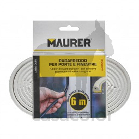 parafreddo per porte e finestre bianco in gomma epdm profilo P 9mm x 5,5mm x 6mt