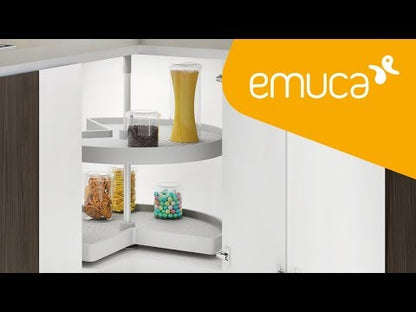 Emuca Set di piatti girevoli 3/4 Shelvo, per modulo da 900 mm, Tecnoplastica e Alluminio, Bianca