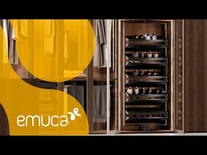 Emuca Porta scarpe girevole per interni armadio Quartz, H1080mm, Modulo 800 mm, Acciaio, Alluminio, Legno, Titanio