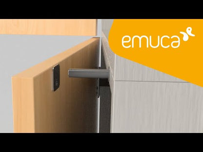 Emuca Lotto di 10 chiusure per porte da avvitare ai mobili con regolazione Push Lite, lunghezza 80 mm, Magnetica, Tecnoplastica, Grigia