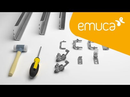 Emuca Kit di 2 profili centrali Gola per mobili da cucina, lunghezza 2,35m, con accessori, Alluminio, Verniciato bianco