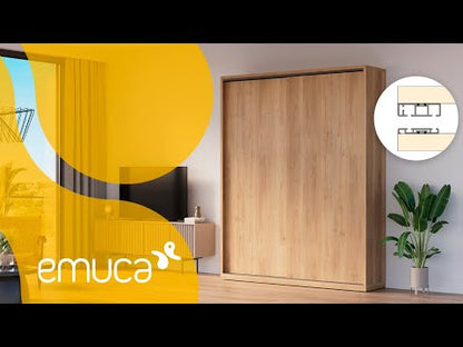 Sistema Flow 2 da superficie in kit per un armadio con 2 ante scorrevoli in legno supportate da chiusura ammortizzata