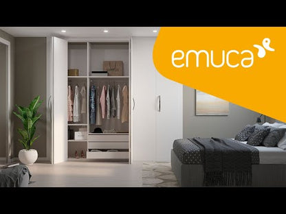 Emuca Kit di ferramenta per armadio 2 ante scorrevoli pieghevoli con chiusura soft Twofold, per 4 pannelli non inclusi, Con guida, Anodizzato opaco