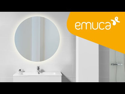 Emuca Specchio da bagno Cassiopeia con Illuminazione LED decorativa, diametro 60 cm, AC 230V 50Hz, 20W e 12W, Alluminio e Vetro