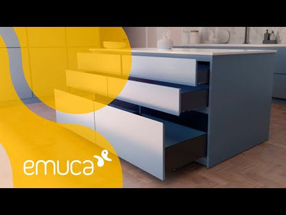 Emuca Cassetto esterno Protone 30kg, guide di estrazione totale con una chiusura soft, altezza 131mm, profondità 270mm, Acciaio, Grigio antracite