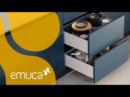 Emuca Cassetto esterno Simplex 25 kg, altezza 159 mm, profondità 490 mm, Acciaio, Verniciato bianco