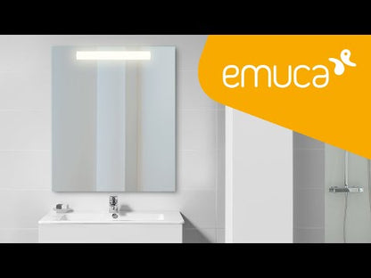 Emuca Specchio da bagno Pegasus con Illuminazione LED frontale, rettangolare 600x700mm, AC 230V 50Hz, 6W, Alluminio e Vetro