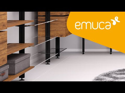 Emuca Lotto per la realizzazione di 2 composizioni Zero con ferramenta e profili per il montaggio a pavimento e a parete con piedino pectangolare, Alluminio e Zama, texture Nera