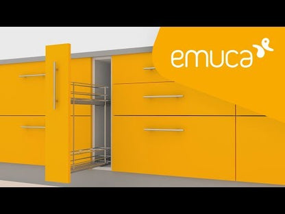 Emuca Portabottiglie laterale estraibile Supra con chiusura soft, modulo 150 mm, Acciaio, Verniciato alluminio