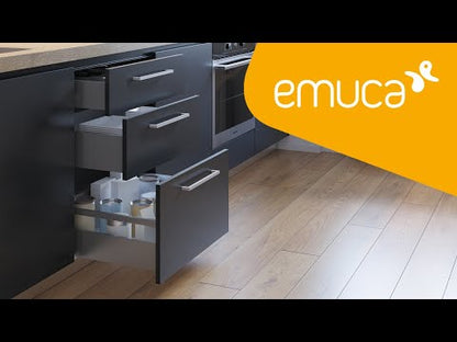 Emuca Cassetto esterno Vertex con regolazione 3D altezza 131mm, 40kg, profondità 270mm, Acciaio, Verniciato bianco
