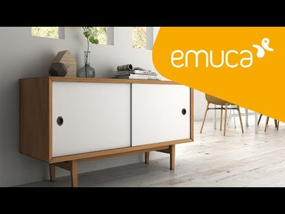 Sistema Flow in formato kit per armadio a 2 ante scorrevoli in legno supportate con chiusura ammortizzata