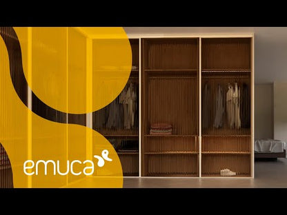Emuca Kit di ferramenta per armadio a 2 ante e chiusura ammortizzata Placard 74, profilo Wave, spessore 16 mm, pannelli non inclusi, Verniciato bianco
