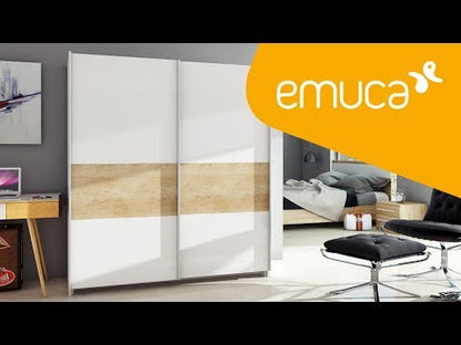 Emuca Kit di ferramenta per armadio a 2 porte scorrevoli e chiusura ammortizzata Neco, spessore 16 mm, pannelli non inclusi, Grigia metallizzata