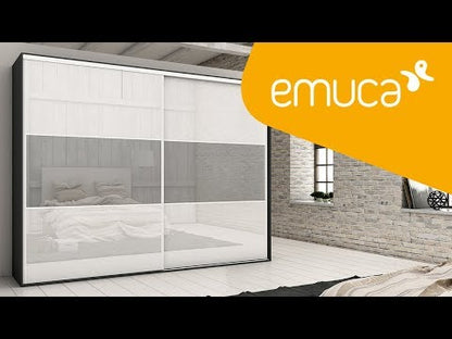 Emuca Kit di ferramenta per armadio a 2 porte scorrevoli e chiusura ammortizzata Placard 81, profilo Wave, spessore 18 mm, pannelli non inclusi, Anodizzato opaco