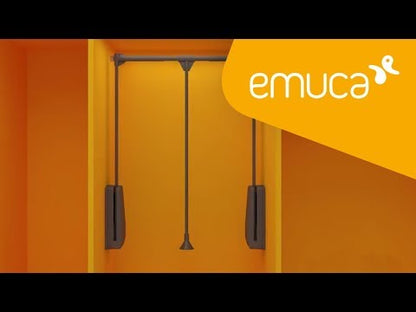 Emuca Appendiabiti per armadio Hang, larghezza regolabile 830-1150 mm, Acciaio e Tecnoplastica, Cromato lucido
