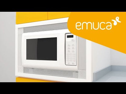 Emuca Cornice per microonde, per installazione a incasso in mobili da cucina, modulo 600mm, 600x400mm, Tecnoplastica, Nichel satinado