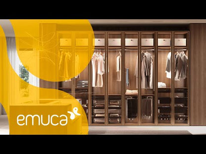 Emuca Telaio con guide a estrazione totale e chiusura morbida per accessori per armadi Quartz, 662-688mm, Alluminio e plastica, Titanio
