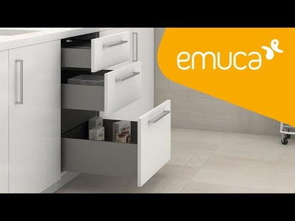 Emuca Cassetto esterno Concept 30kg, altezza 185mm, profondità 450mm, Acciaio, Grigio antracite