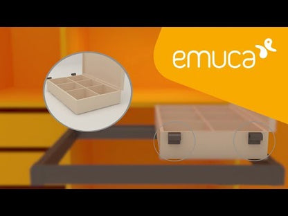 Emuca Cassetto portascarpe estraibile Moka, 564 - 594, Acciaio, Verniciato moka