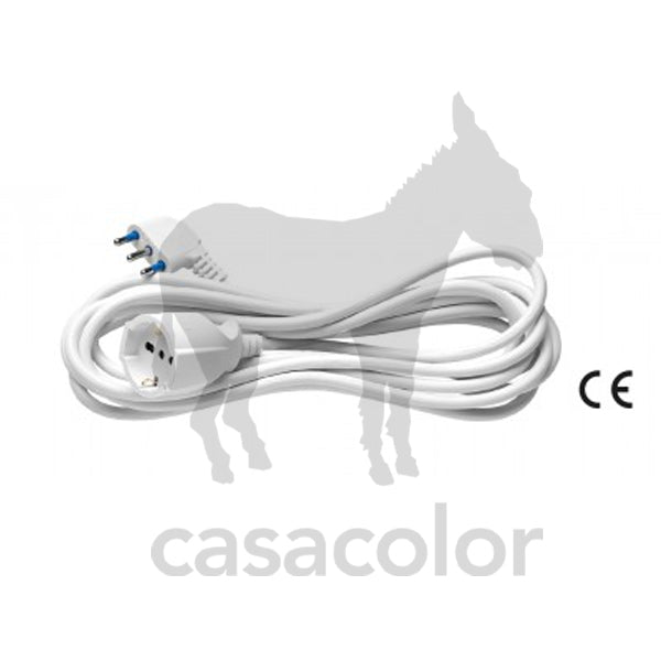 prolunga elettrica bianca 3 mt spina 16A con presa schuko sez. 3 x 1