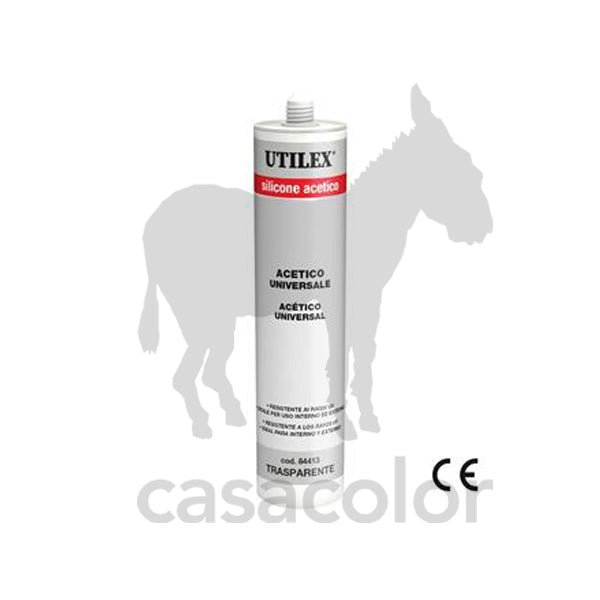 silicone acetico universale trasparente 280 grammi utilex